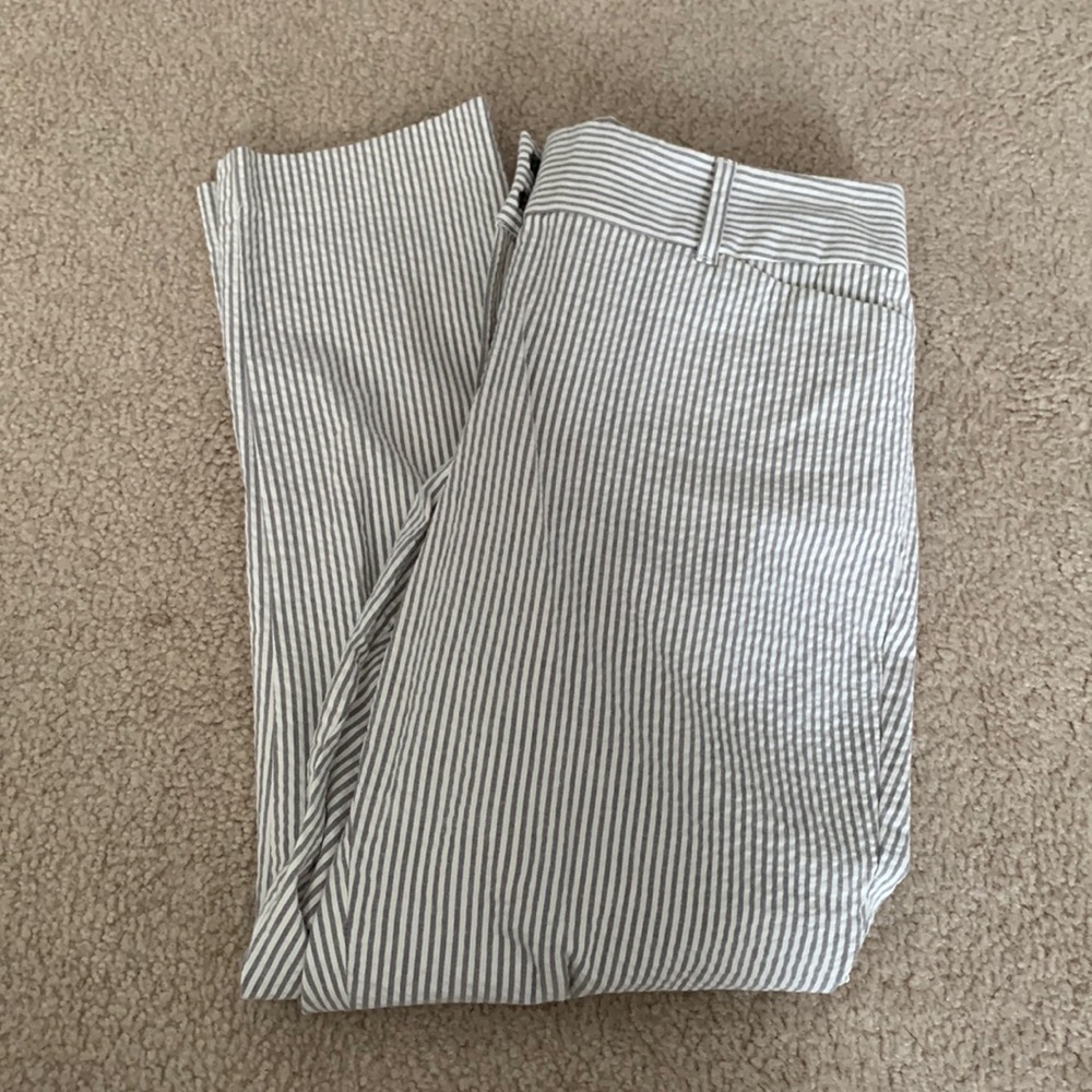 LOFT Striped Curvy Skinny Pants
